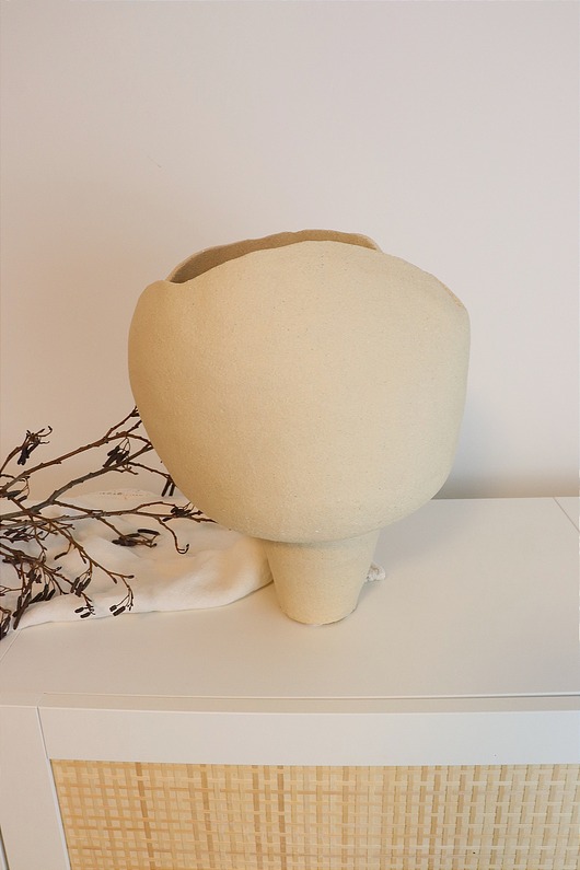 wazony Oryginalny wazon ceramiczny ręcznie robiony, beżowy-  Kolekcja Natural No.4