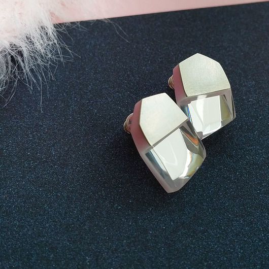 kolczyki z żywicy Geometryczne kolczyki z lustrem