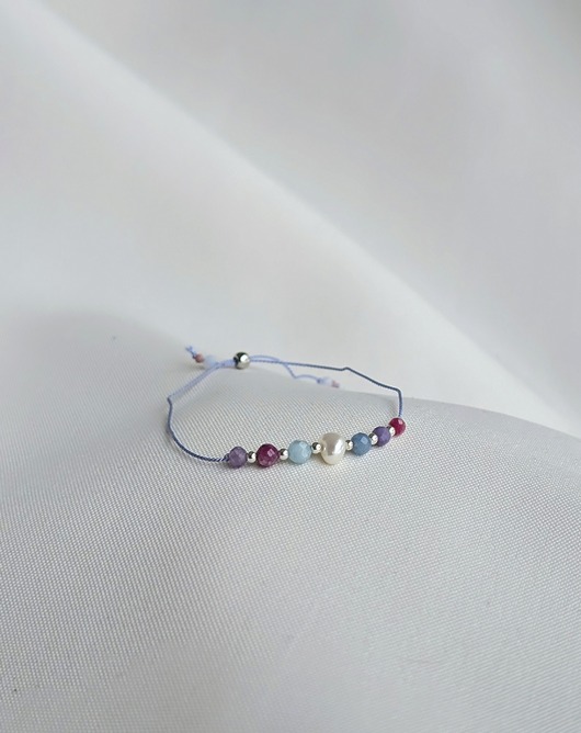 bransoletki z kamieni naturalnych Kolorowa bransoletka z perłą