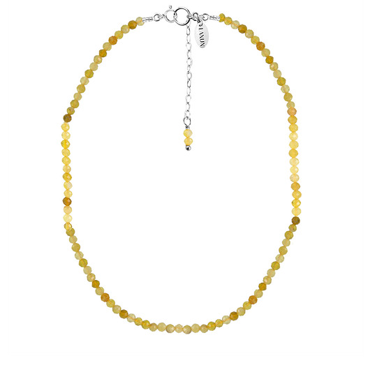 chokery CHOKER VERA z żółtym opalem - srebrny