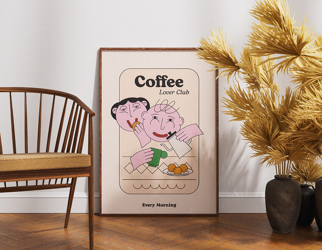 grafiki i ilustracje Plakat Coffee Lover Club