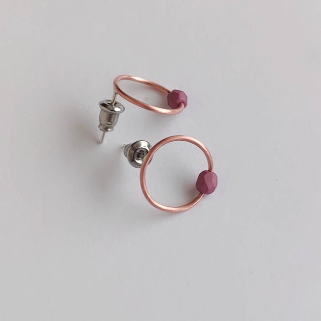 kolczyki z kamieniami Kolczyki OKRĄG