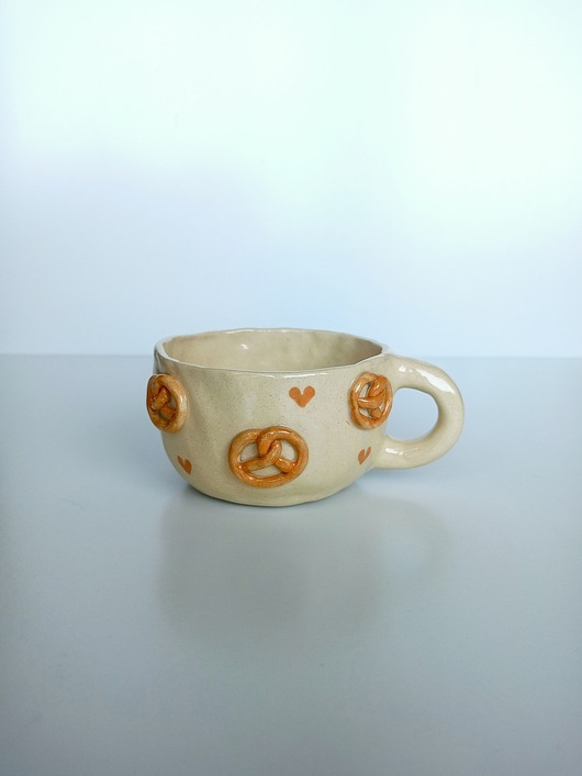 kubki Ceramiczny ręcznie robiony kubek w precelki