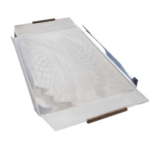 patery i talerze Taca ze stali nierdzewnej, włoski design, lata 70, produkcja: Włochy