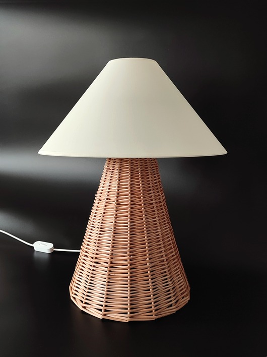 lampy stołowe Wiklinowa lampa stołowa