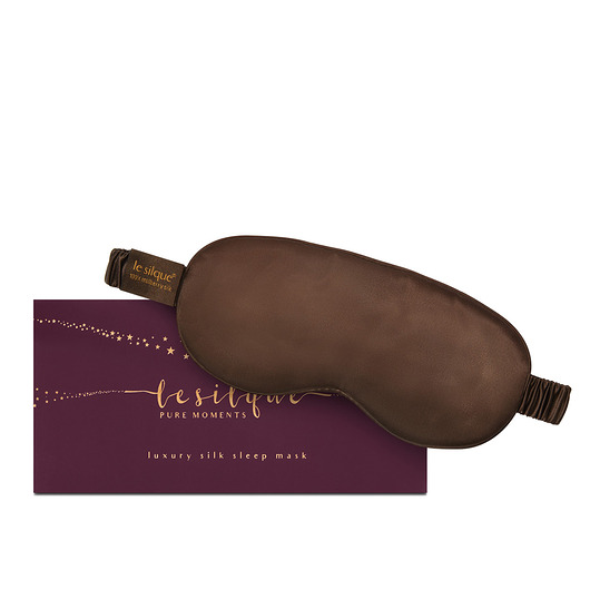 opaski na oczy LE SILQUE Opaska na oczy z jedwabiu - caffee