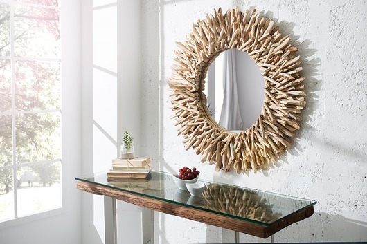 Lustro ścienne Natural Wood drewno z recyklingu  Home Design