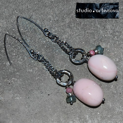 opal różowy i labradoryt. Budyń. * kx 00124 studio artenova