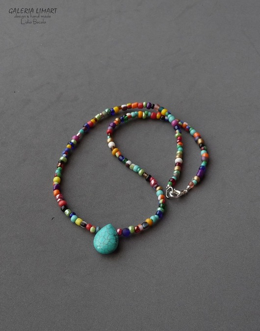 naszyjniki - inne Boho optymistycznie. Bajecznie kolorowy naszyjnik handmade poprawi Ci nastrój