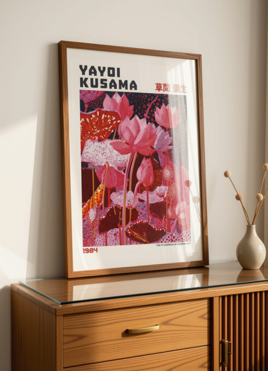 plakaty PLAKAT dekoracyjny Yayoi Kusama, kwiaty