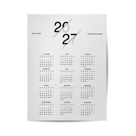 plakaty Plakat kalendarz 2027, nowoczesny, stylowy, do biura, salonu.