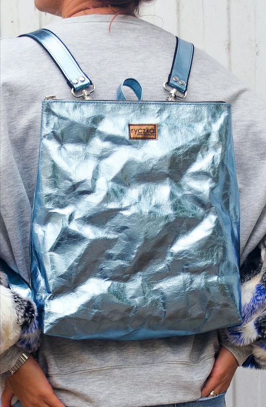 plecaki Plecak z papieru [niebieski połysk] BACKPACK