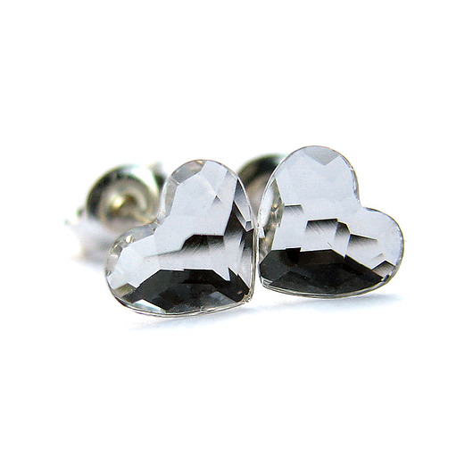 Drobne kolczyki kryształ Swarovski - Serduszka Marisella