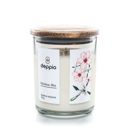 Świeca zapachowa - lilia & hibiskus 410g deppio