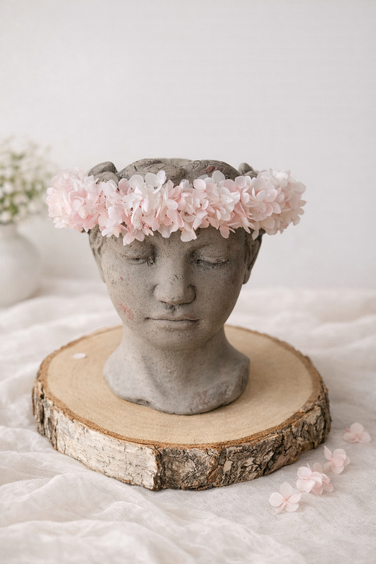 wianki komunijne Wianek na głowę hortensja stabilizowana