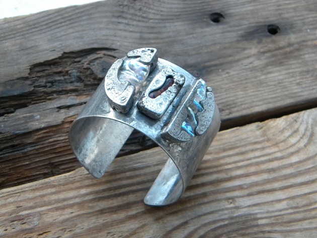 bransoletki wire wrapping Prismatic wave   -  bransoleta mankiet CUFF