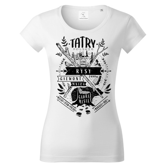t-shirt damskie Tatra Art - Tatry Polskie koszulka t-shirt biały damski tatromaniaczka