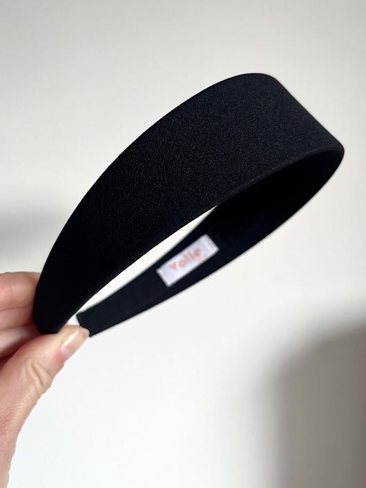opaski do włosów Jedwabna płaska opaska do włosów Black Silk - szerokość 4 cm