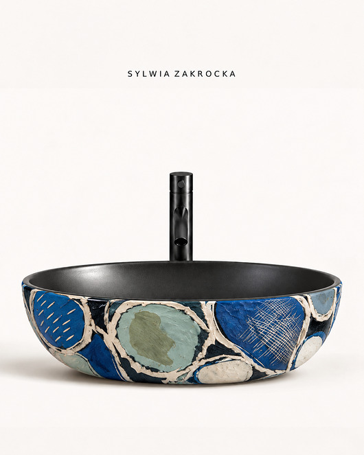 umywalki AZUL - Kolorowa umywalka artystyczna ozdobna z reliefem