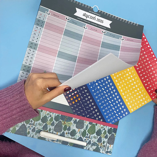 kalendarze i plannery Rodzinny planer kalendarz organizer miesięczny 2026 rok