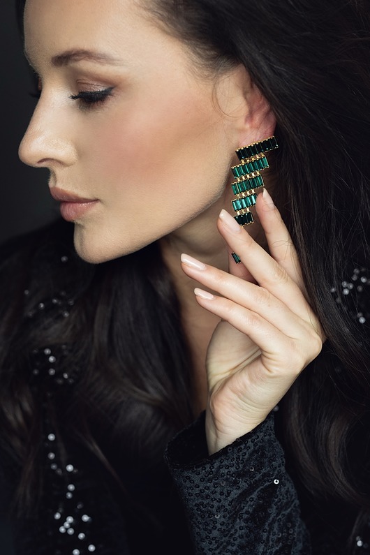 kolczyki pozłacane Kolczyki pozłacane SIA emerald