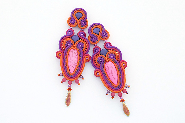 kolczyki soutache Jesienne boho kolczyki 4