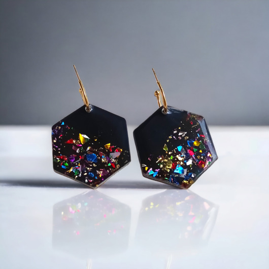 kolczyki z żywicy UNIKATOWE kolczyki z żywicy : kolekcja CARNIVAL II