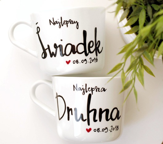 kubki Zestaw NAJLEPSZY ŚWIADEK/NAJLEPSZA DRUHNA Z DATĄ