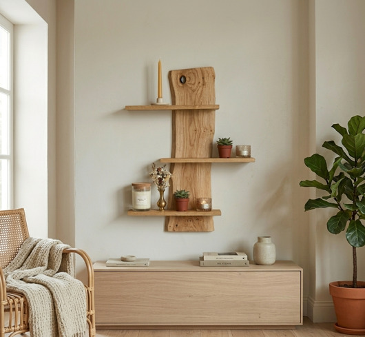 półki Dębowa półka ścienna "Oko Natury"