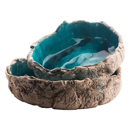 miski i misy Zestaw dwóch ceramicznych pater