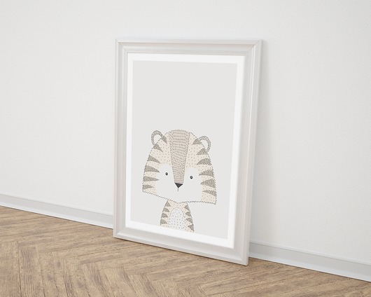 Tygrys plakat  50x70 cm / A3 /A4 Miss Rabbit Mr Fox