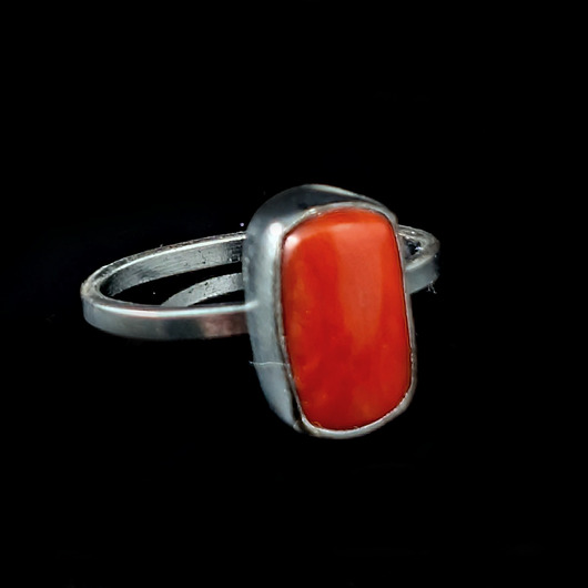 pierścionki srebrne Pierścionek Koral szlachetny