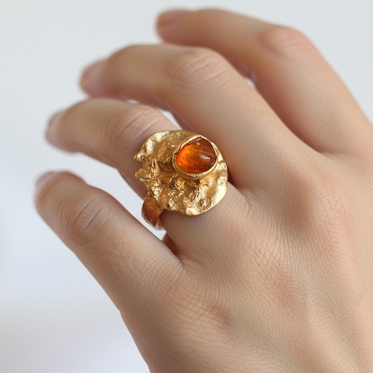 pierścionki złote Pierścionek z Pomarańczowym Karneolem
