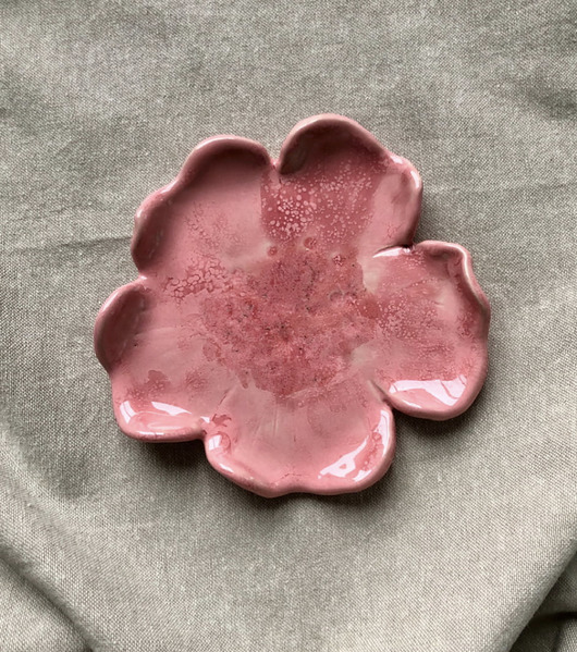 pojemniki na biżuterię Ceramiczna podstawka Różowy Kwiat