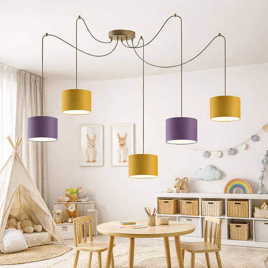 lampy do pokoju dziecka 5-punktowa lampa wisząca dla dzieci regulowana pająk WAIKIKI W5 KIDS