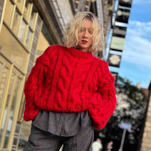 swetry damskie  100% Merino sweter WARKOCZOWY  na drutach