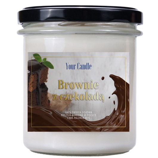 świece zapachowe ŚWIECA SOJOWA BROWNIE Z CZEKOLADĄ 300 ml - YOUR CANDLE