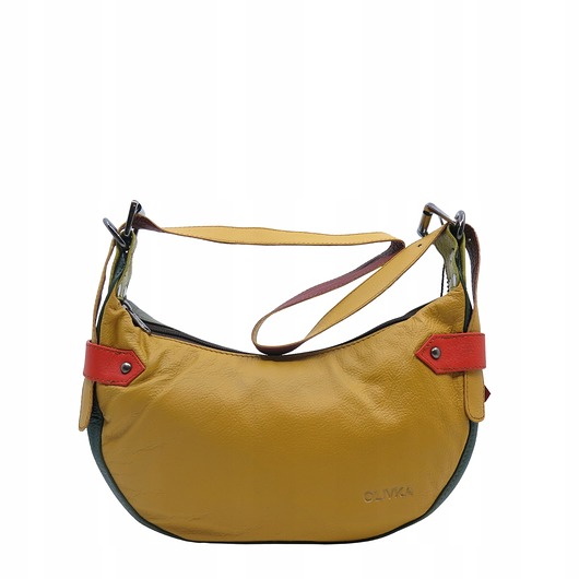 torby na ramię Torebka damska skórzana na ramię modna regulowany pasek zero waste OLIVKA