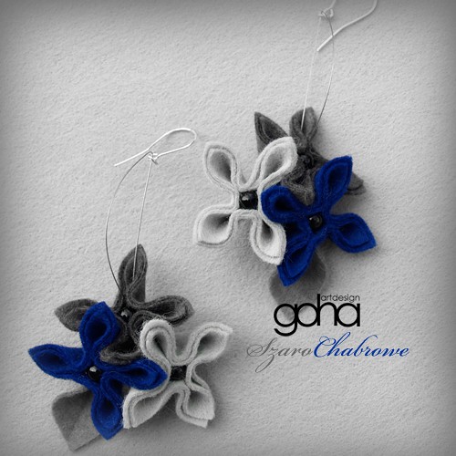 szarości z chabrem - zamówienie FlowerFelt Design
