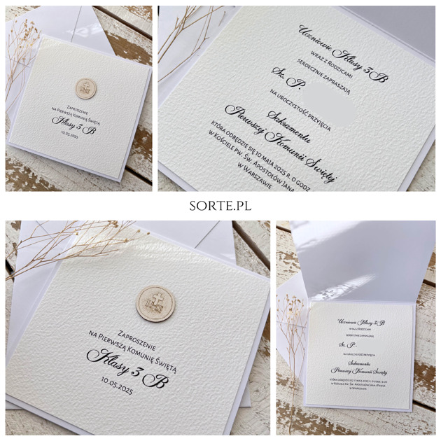 zaproszenia na komunię Zaproszenie na pierwszą komunię dla nauczyciela z personalizacją