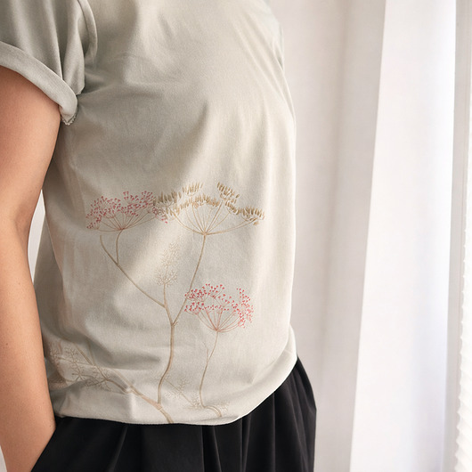 t-shirt damskie Botaniczna Cyna oversize