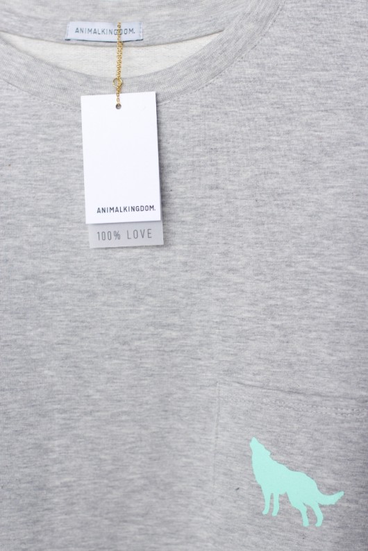 Bluza Cotton z miętowym wilkiem ANIMALKINGDOM