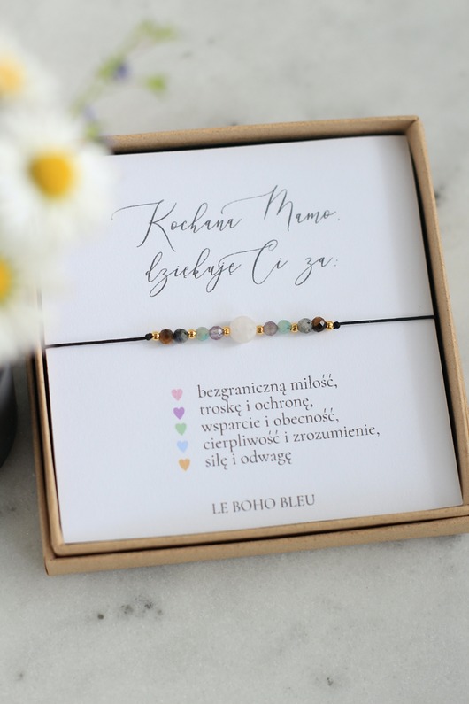 bransoletki na sznurku LAURKA DLA MAMY - bransoletka z podziękowaniem