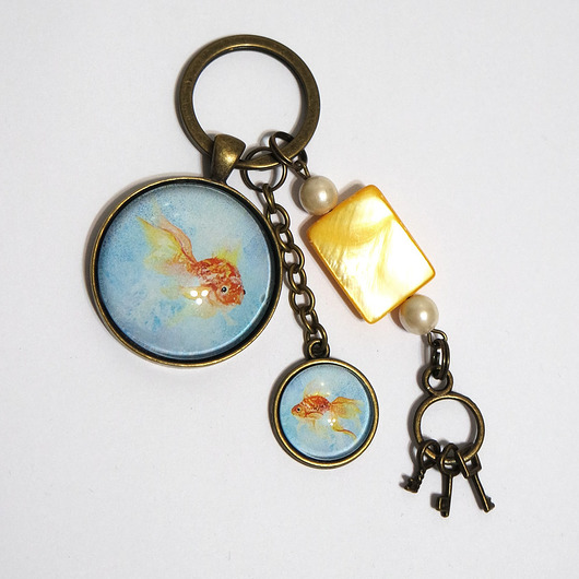 breloki Breloczek - Złota rybka, kluczyki