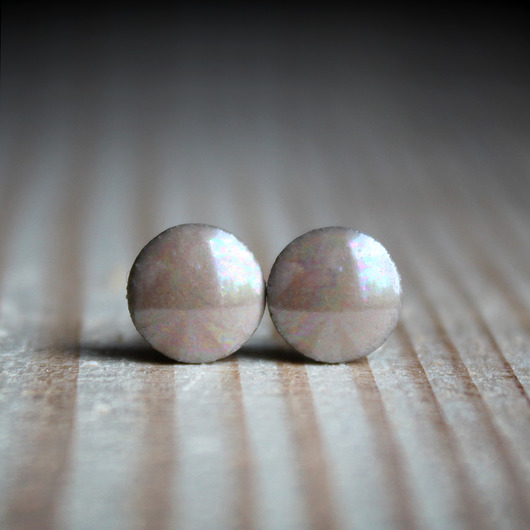 kolczyki ceramiczne Mini GRI 6mm/stal chirurgiczna 316L/