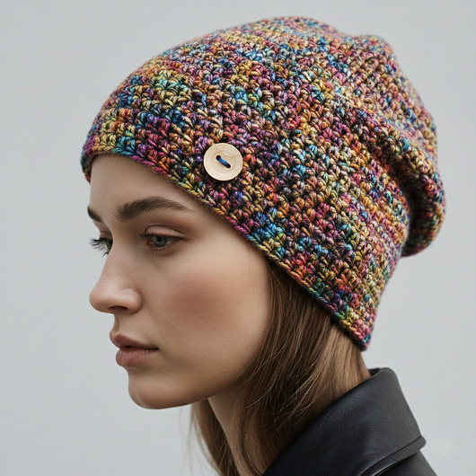 czapki damskie Kolorowa czapka całoroczna przejściowa cienka all season S/M