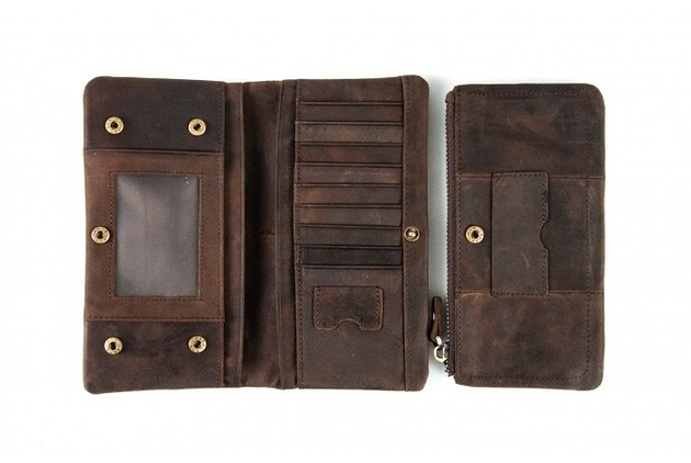 PORTFEL VINTAGE BROWN - Z ETUI NA KOMÓRKĘ - 24h DROBINY CZASU