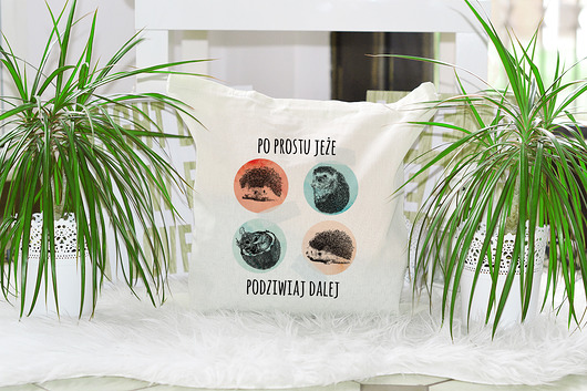 Torba z nadrukiem- Jeż (gruby materiał) AllbagAllprints