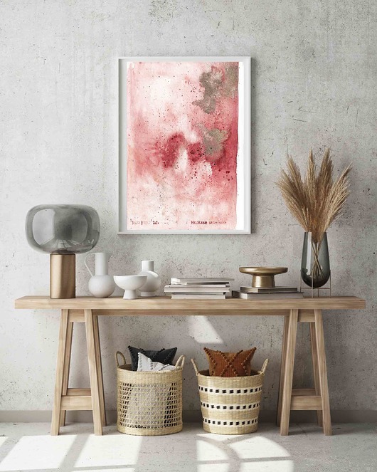 grafiki i ilustracje Plakat Blush & GOLD Abstrakcja w pudrowym różu