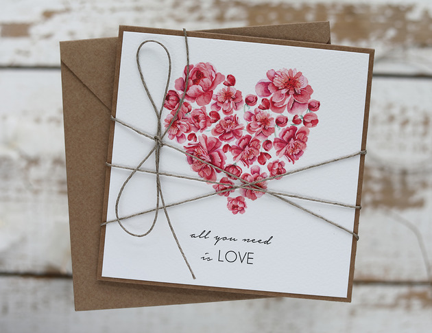 kartki scrapbooking Kartka walentynkowa Kocham Cię